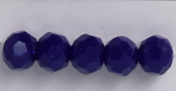Navy Blue 3mm Rondelle Beads #50: Single Strand or 10 Strand Pack