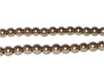 6mm Antique Gold Glass Pearls