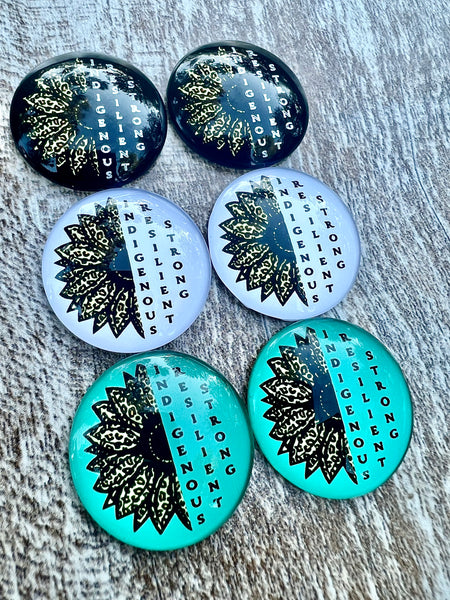 16mm, 20mm, & 25mm Indigenous Resilient Strong Glass Cabochon