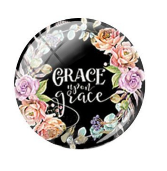 20mm Grace Upon Grace Glass Cabochon