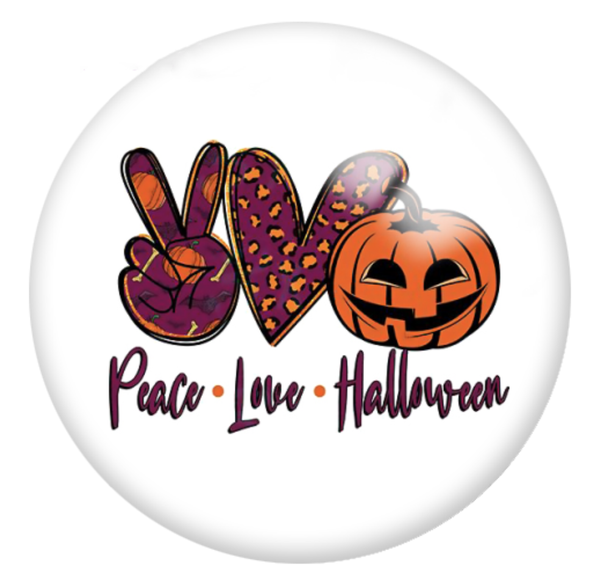 12mm or 20mm Peace Love Halloween Glass Cabochons