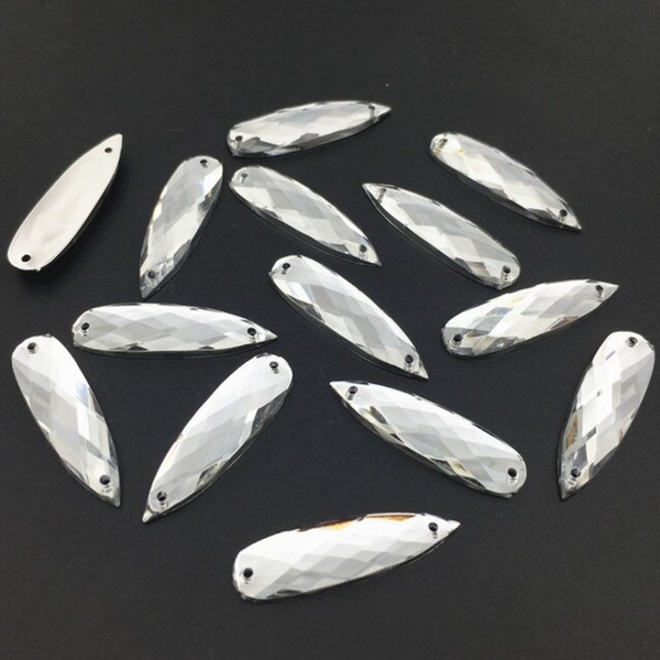 Acrylic Crystal Long Teardrops: Clear 8x28mm