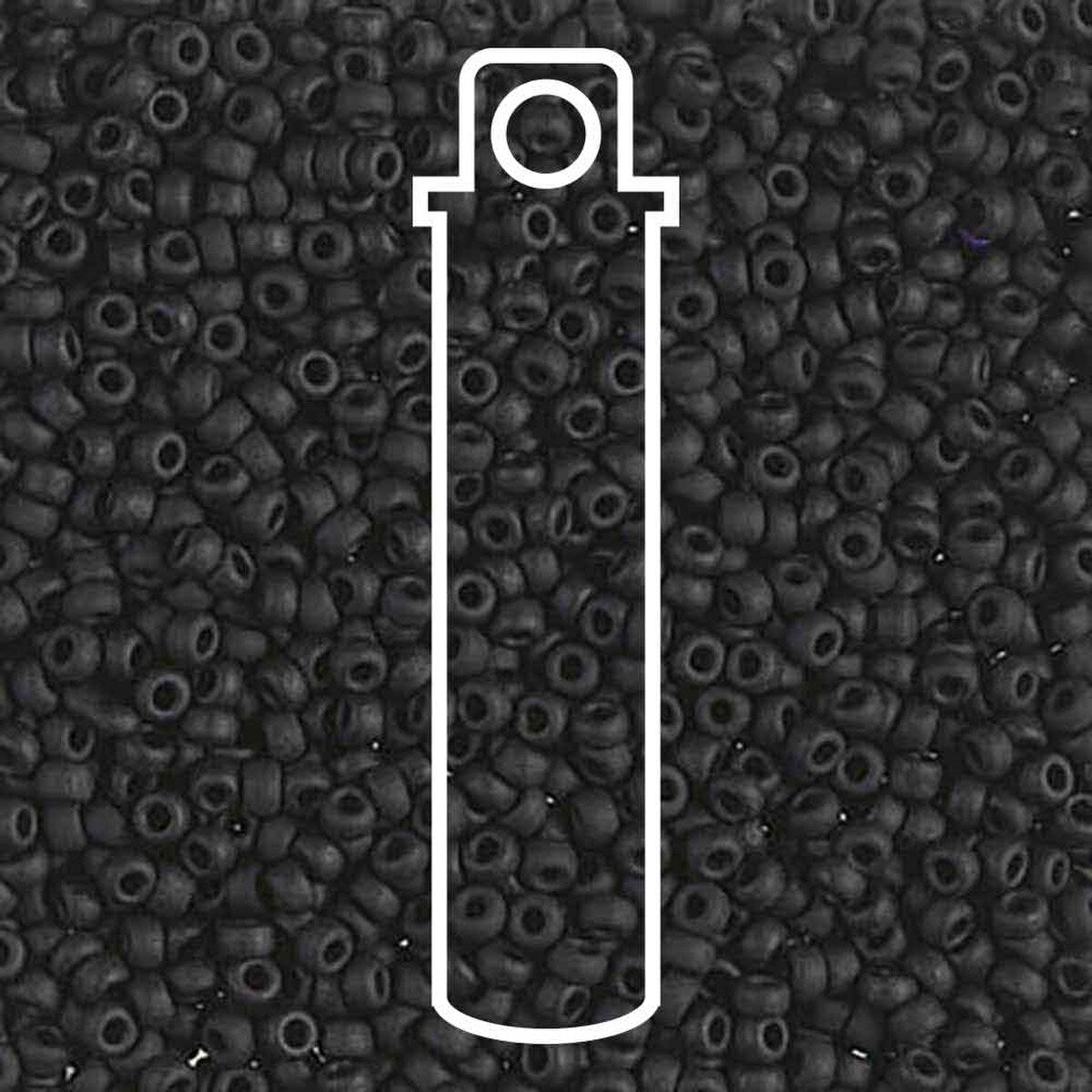 11/0 Miyuki Seed Beads Tube: Matte Black