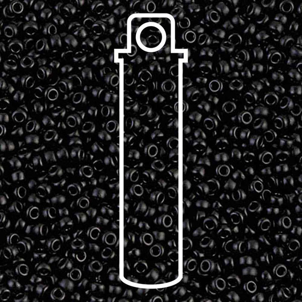 11/0 Miyuki Seed Beads Tube: Semi-Matte Black