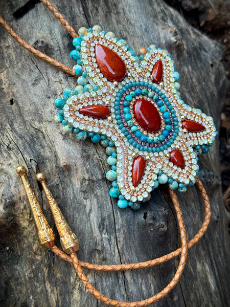 Beaded Turtle Bolo