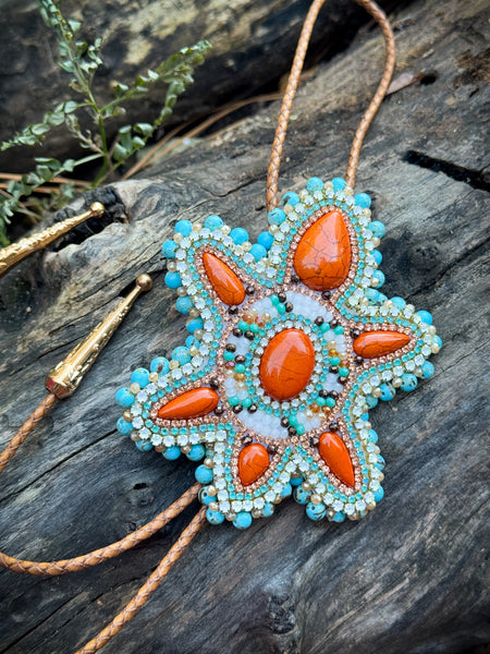 Beaded Turtle Bolo