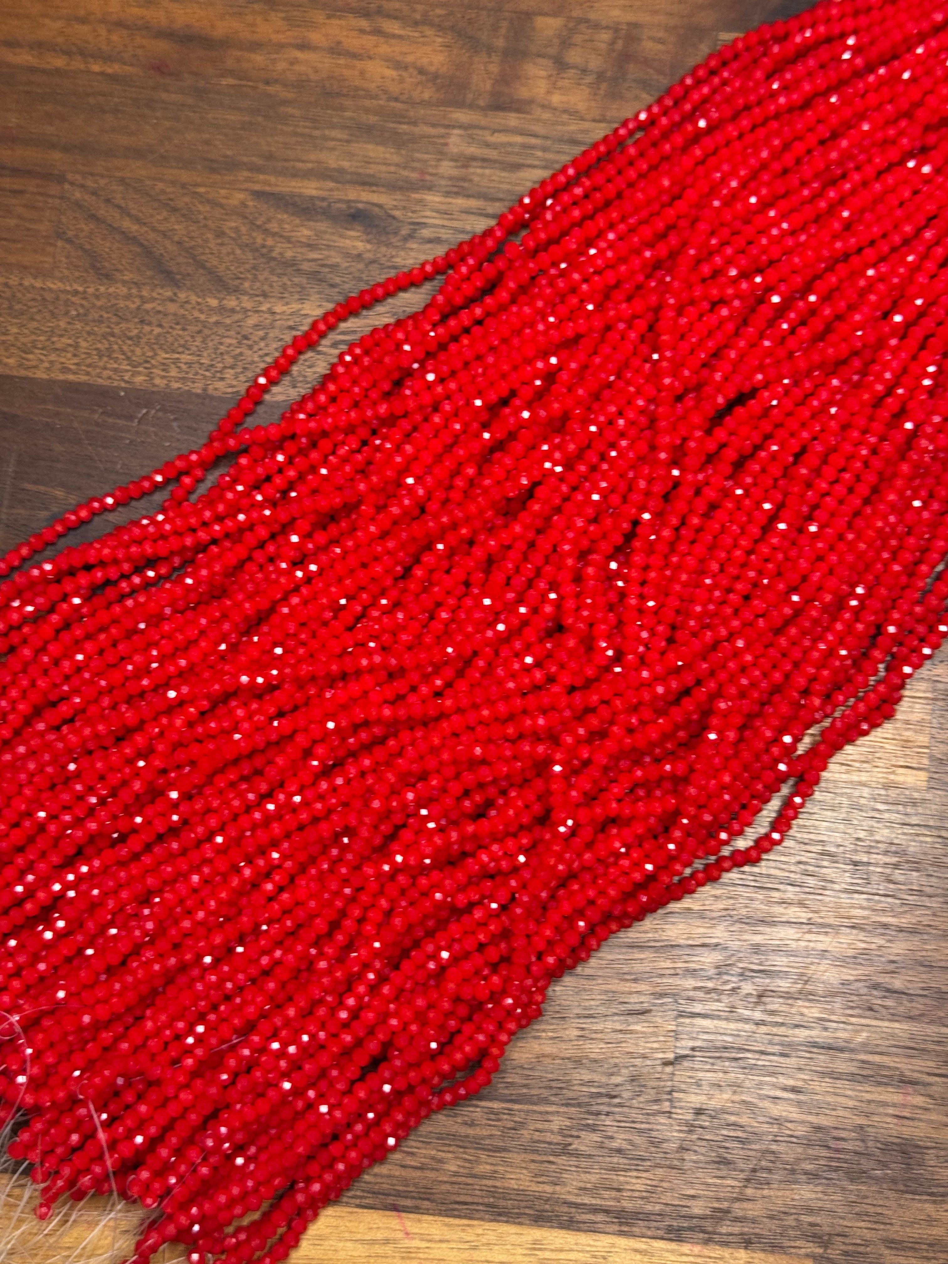 Candy Apple Red 3mm Rondelle Beads #64 Discount Pack