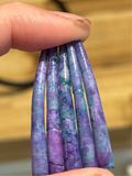 *READ DESCRIPTION* Unsealed Teal Hydrangea Dyed Dentalium 1oz