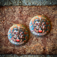 Valentine Native Sugar Skull Resin Circle Centerpieces 25mm