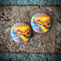 Psychedelic Desert Sunset Resin Circle Centerpieces 25mm