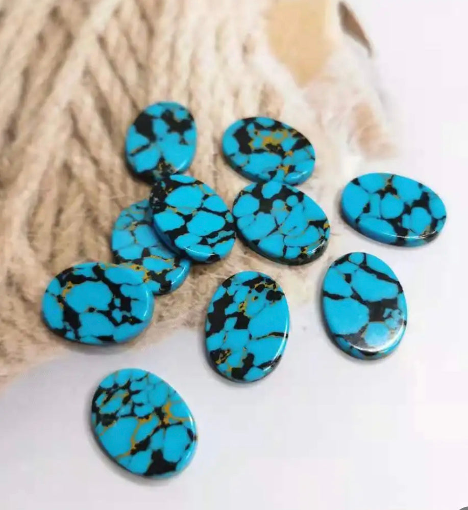 Oval Faux Stone Flat Cabochon 13x18mm