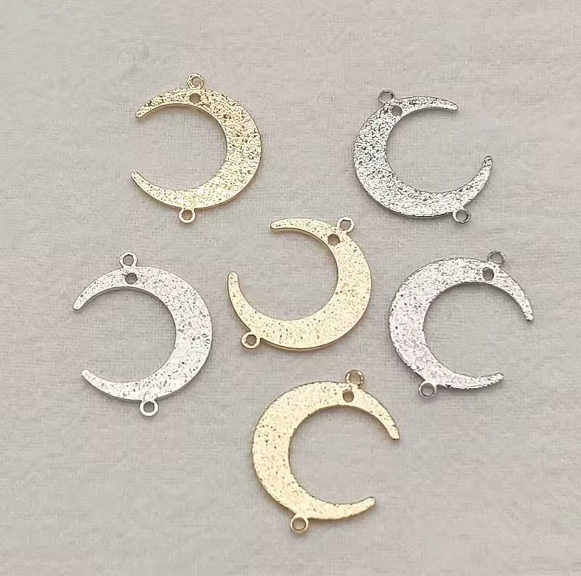 Metal Moon Connector Findings 22x17mm