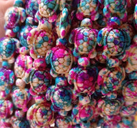 Hot Pink & Turquoise Turtle Beads