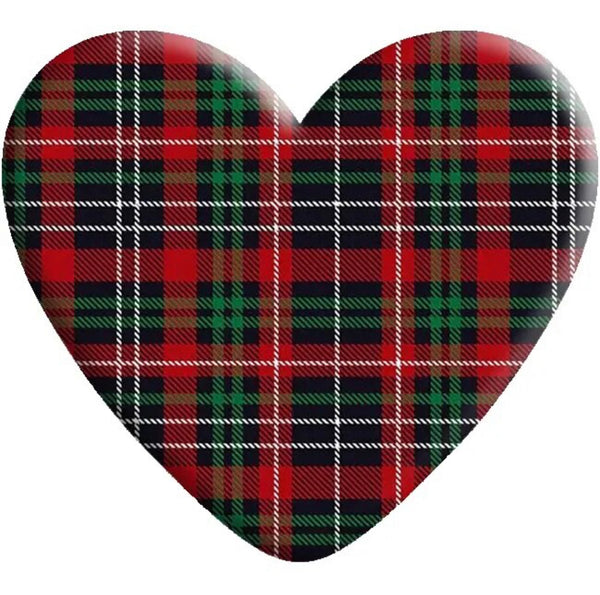 Red & Green Plaid Winter Resin Heart