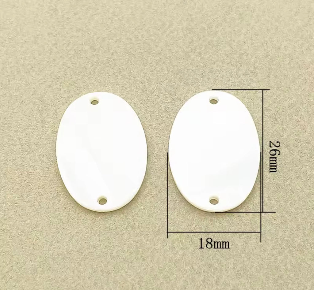 Double Hole Oval Shell Slab Centerpieces 28x18mm