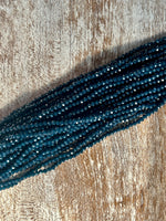 Dark Teal 3mm Rondelle Beads #64: Single strand or 10 strand pack
