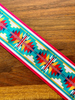 Hot Pink & Turquoise Native Print Ribbon