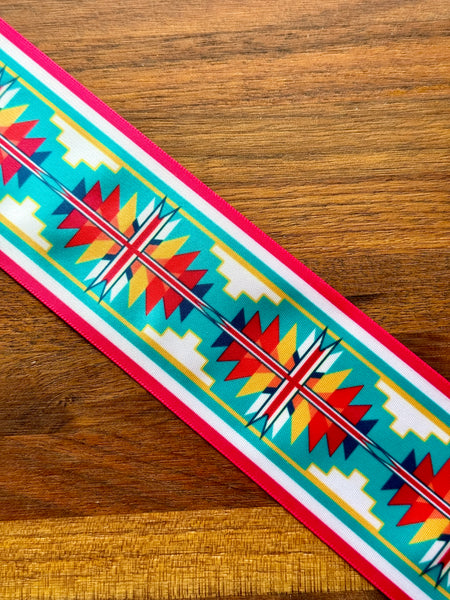 Hot Pink & Turquoise Native Print Ribbon – Ella & Co. Wholesale