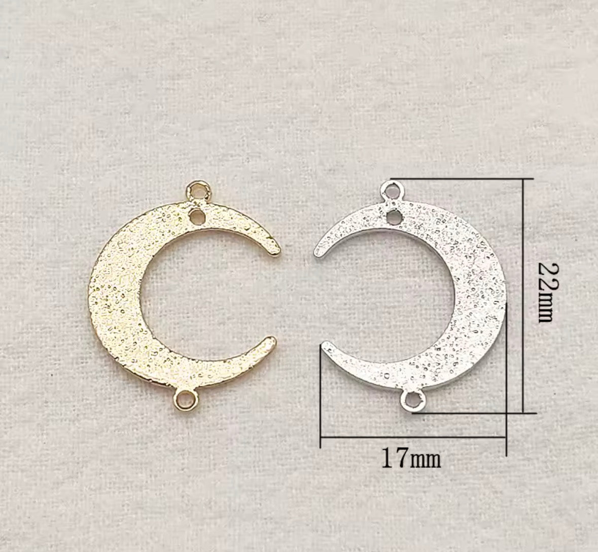 Metal Moon Connector Findings 22x17mm