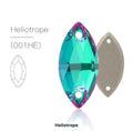 Heliotrope Glass Crystal Horseeye: 7x15mm