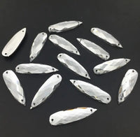 25 Pairs Acrylic Crystal Long Teardrops: Clear 8x28mm