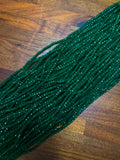 Creamy Emerald Green 3mm Rondelle Beads #295: Single strand or 10 strand pack