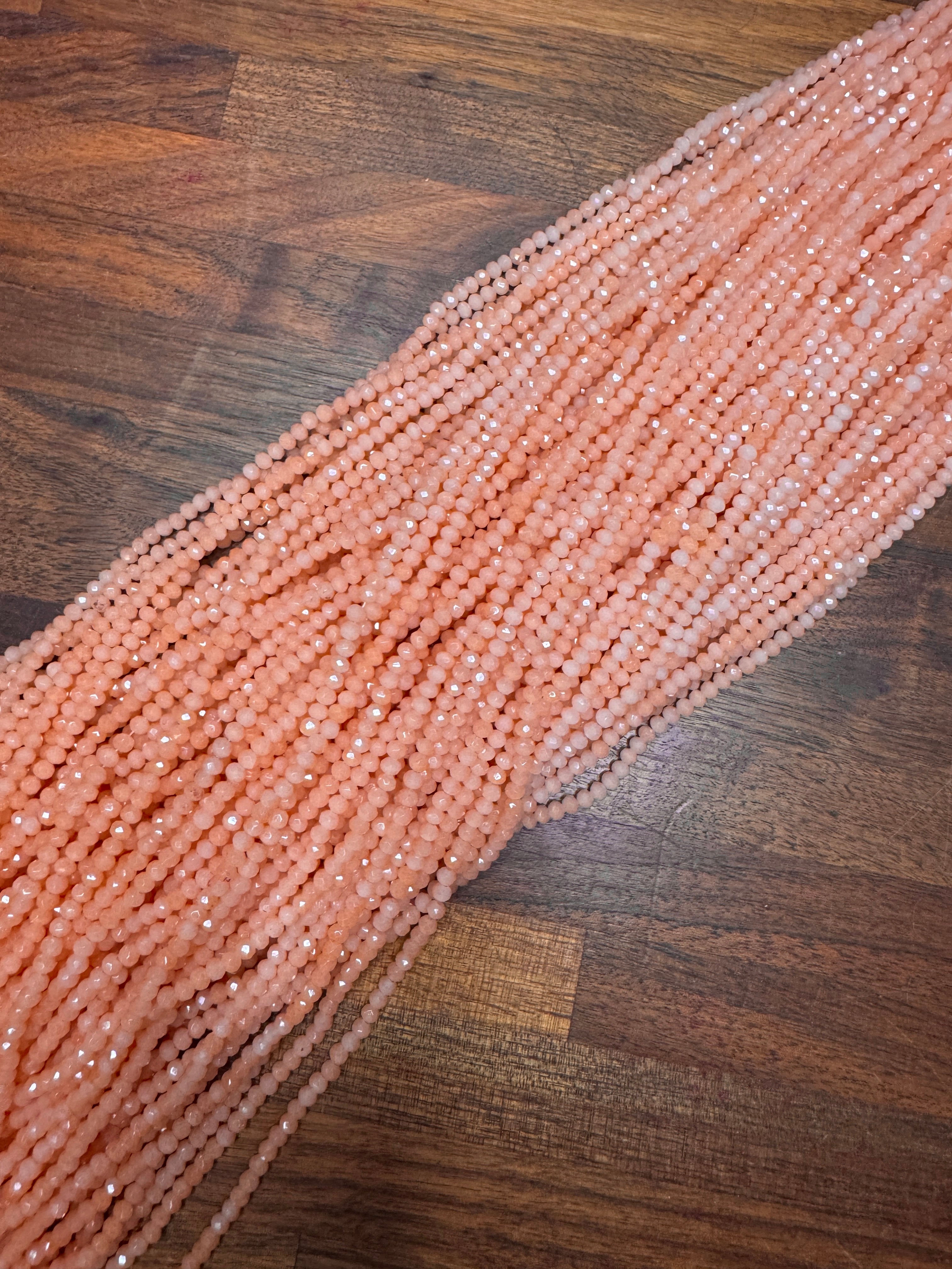 Orange Creamsicle 3mm Rondelle Beads #284: Single strand or 10 strand pack