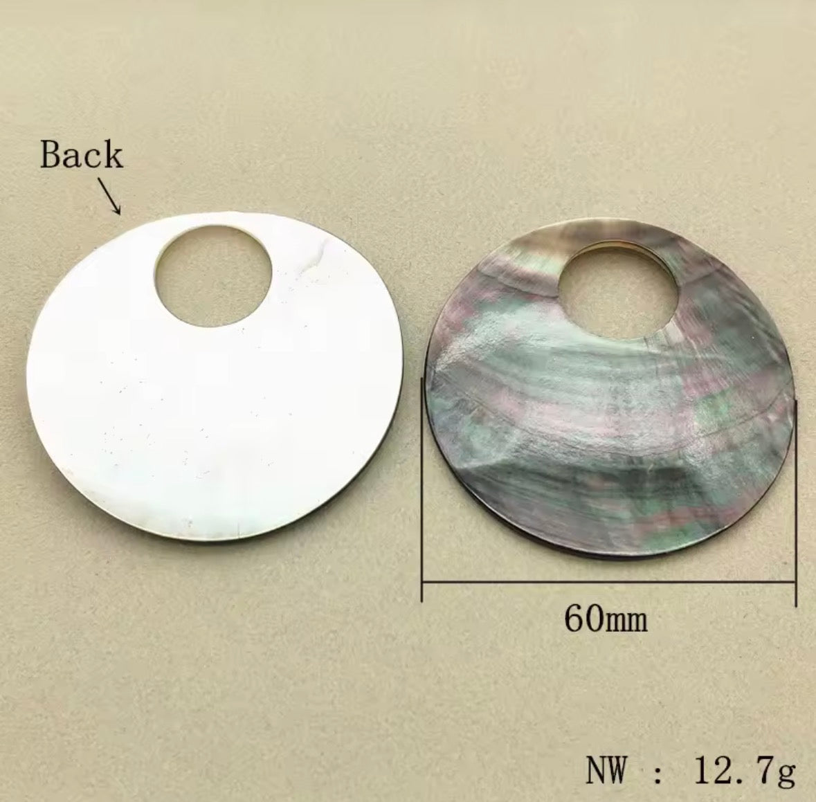 Brown/Grey Shell Round With Hollow Center Centerpieces 60mm