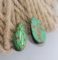 Teardrop Faux Stone Cabochon 13x30mm: Green Only