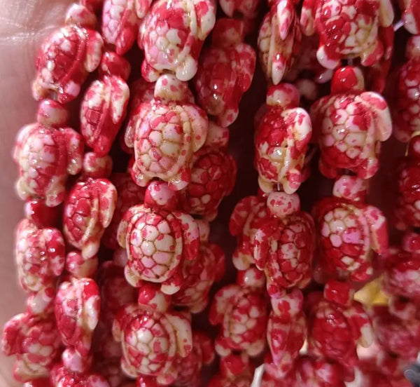 Red & Pink Turtle Beads