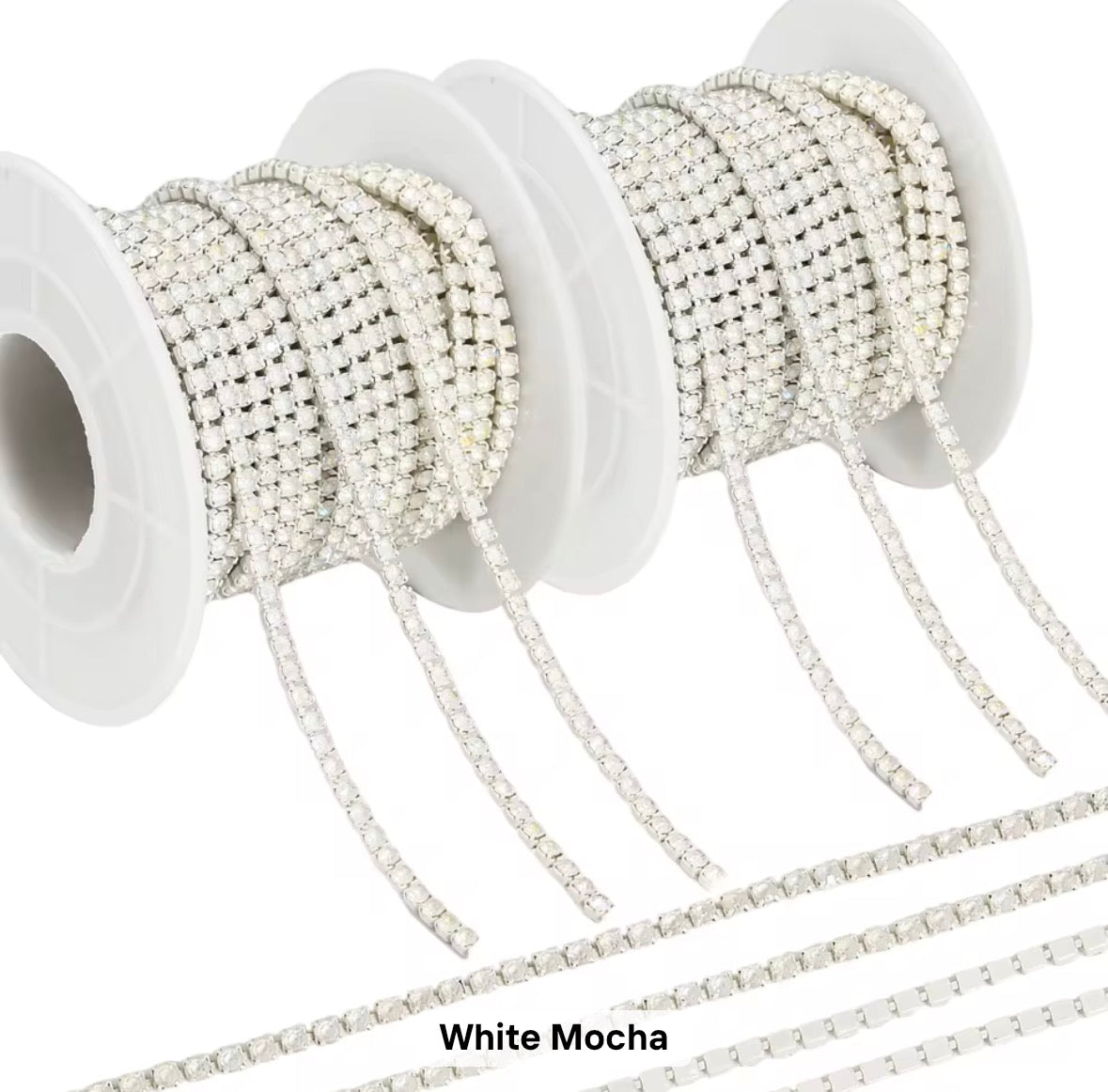 All White Mocha Banding SS6: Sold per 1 yard or per 10 yard roll