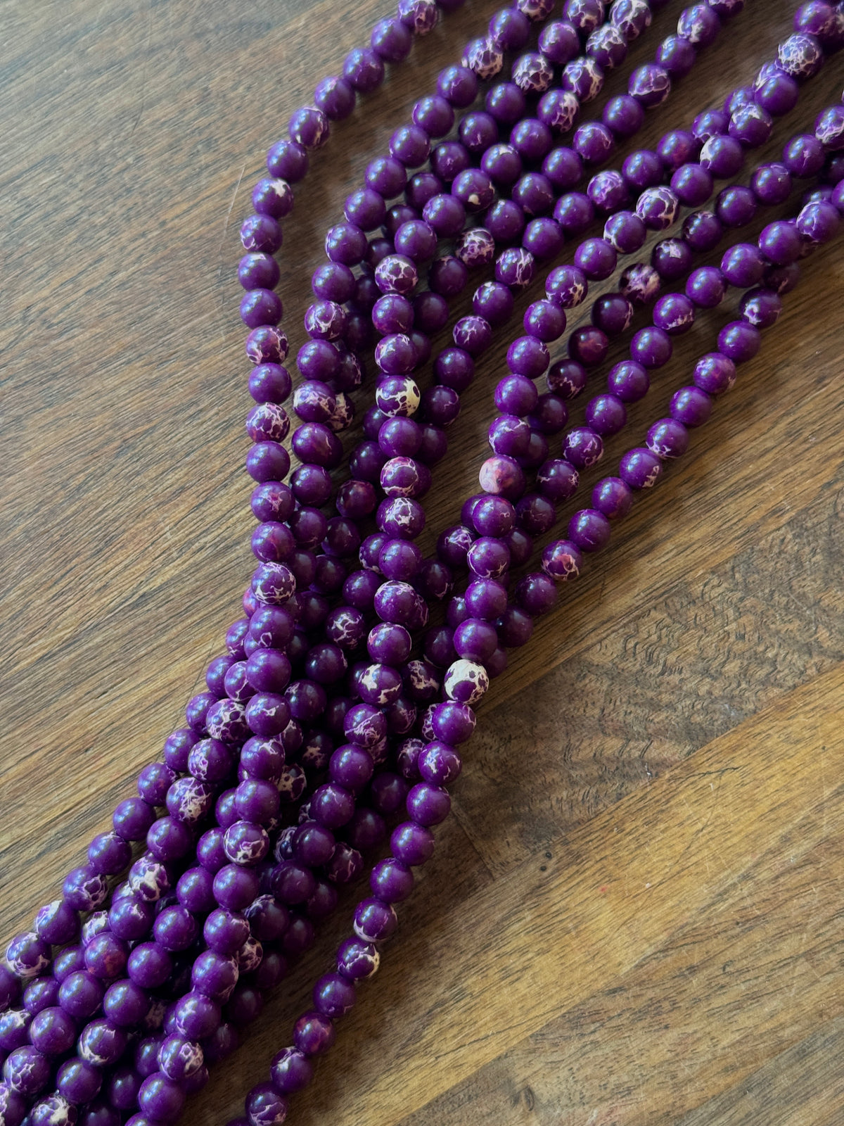 6mm Deep Purple Faux Stone Beads