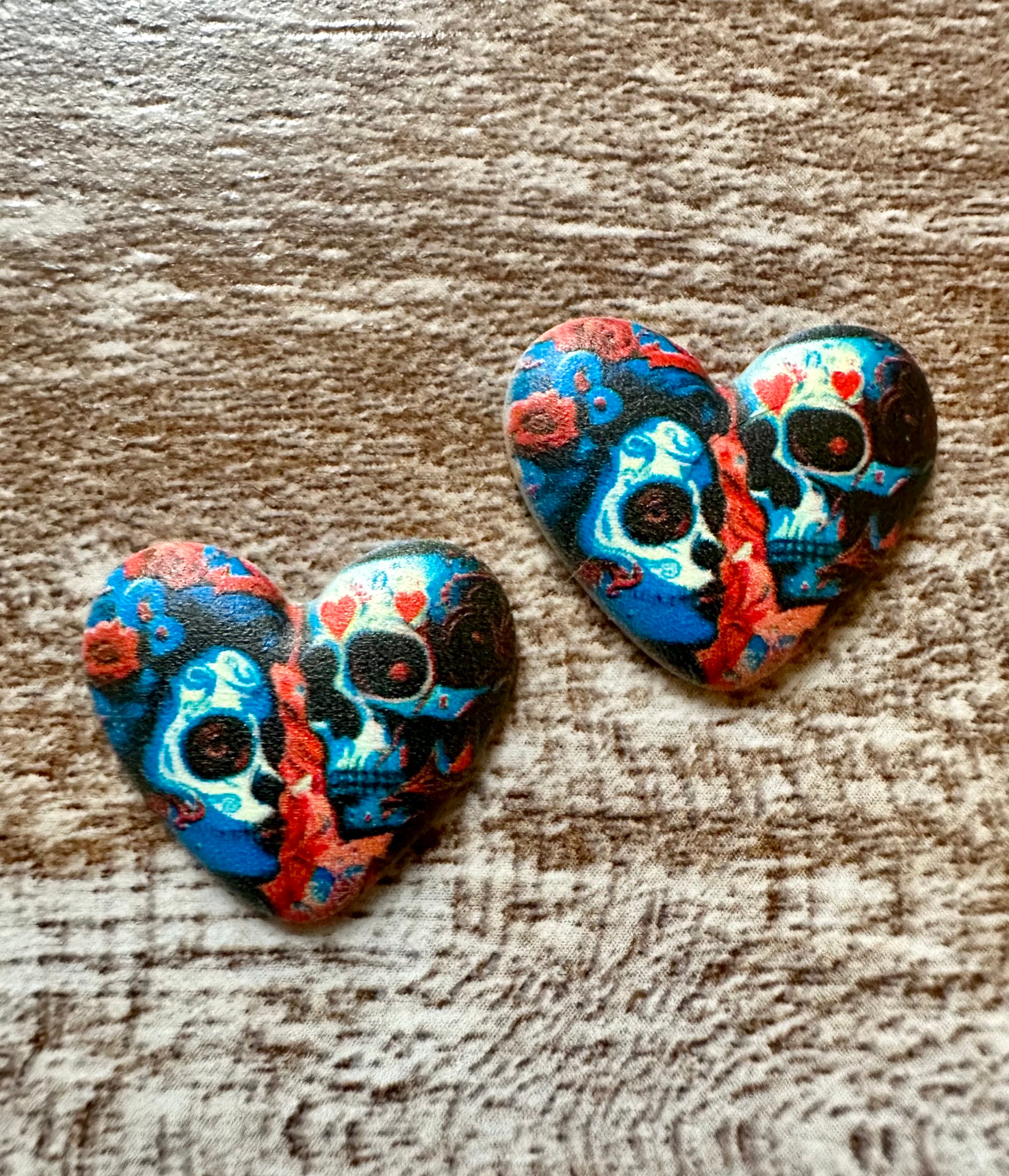 Sugar Skull Floral Resin Heart