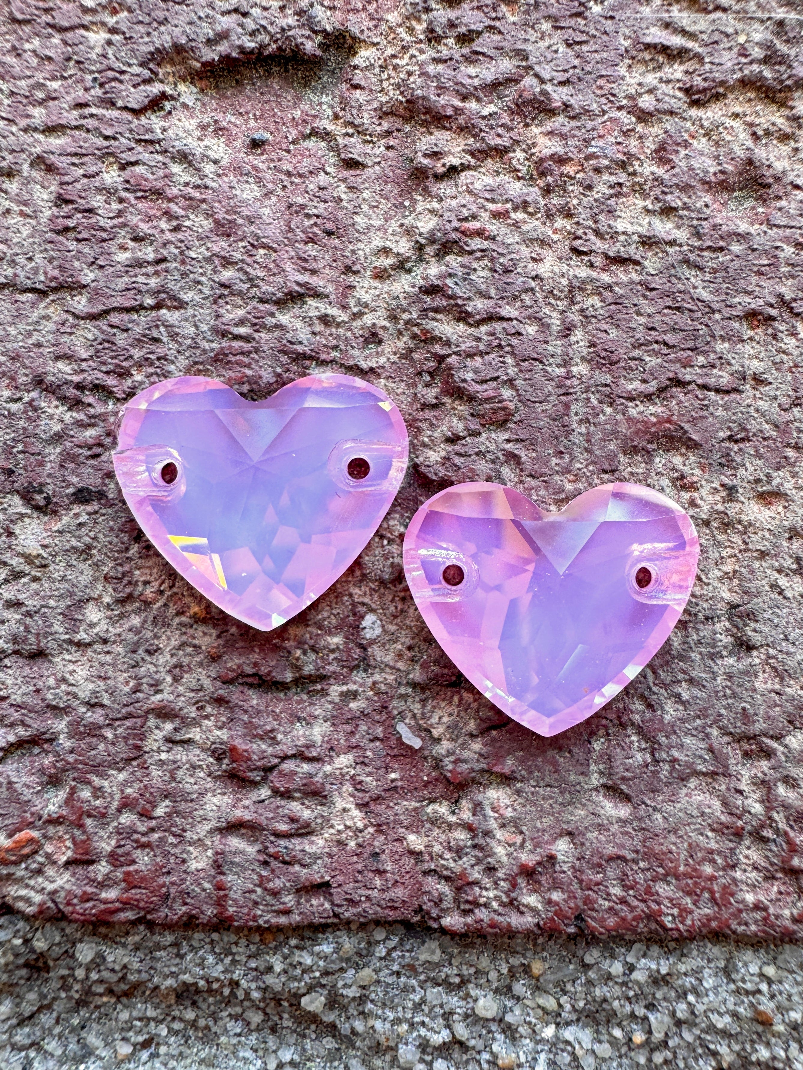 Rosaline AM Glass Crystal Heart: Sold Per Pair, Half Tray, or Tray