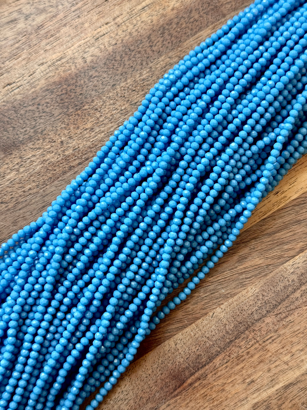 Soft Denim Blue Rondelle Beads D/51: Single Strand or 10 Strand Pack