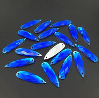 25 Pairs Acrylic Crystal Long Teardrops: Cobalt 8x28mm