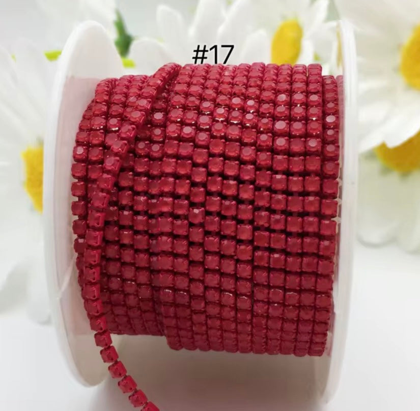 Neon Orange Tangerine w/ Fuchsia Metal Mocha Banding SS6: Sold per 1 yard or per 10 yard roll