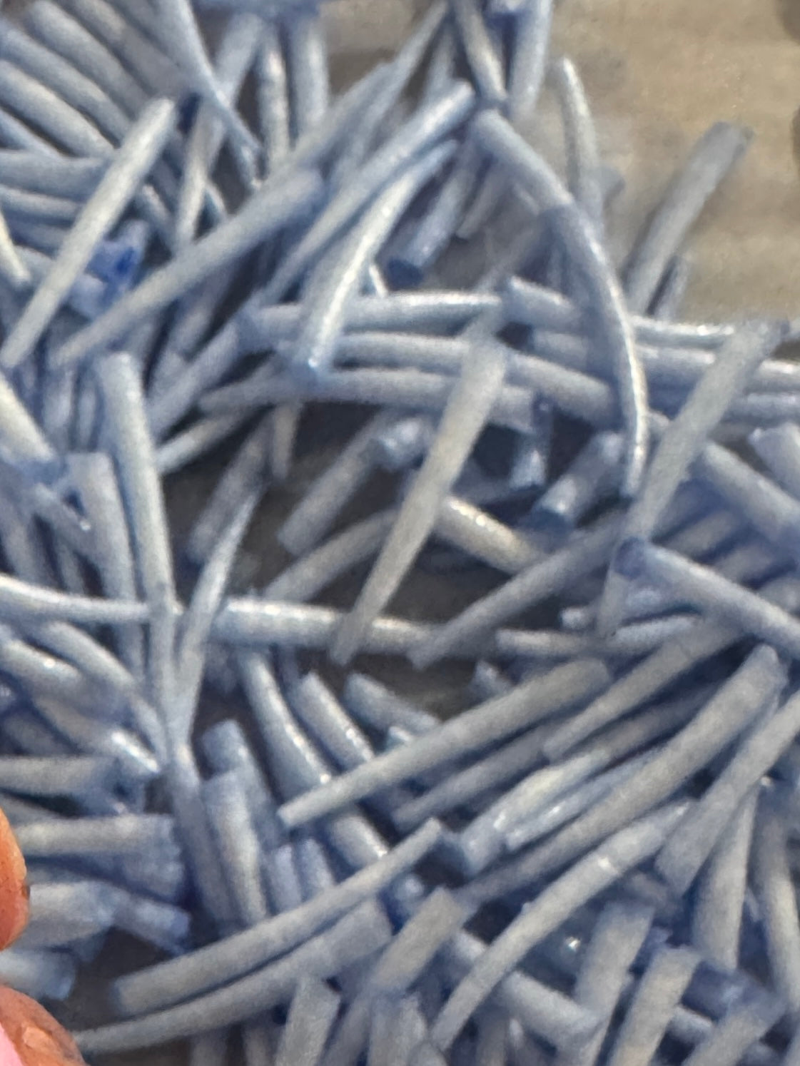 *READ DESCRIPTION* Unsealed Carolina Blue Dyed Dentalium 1oz