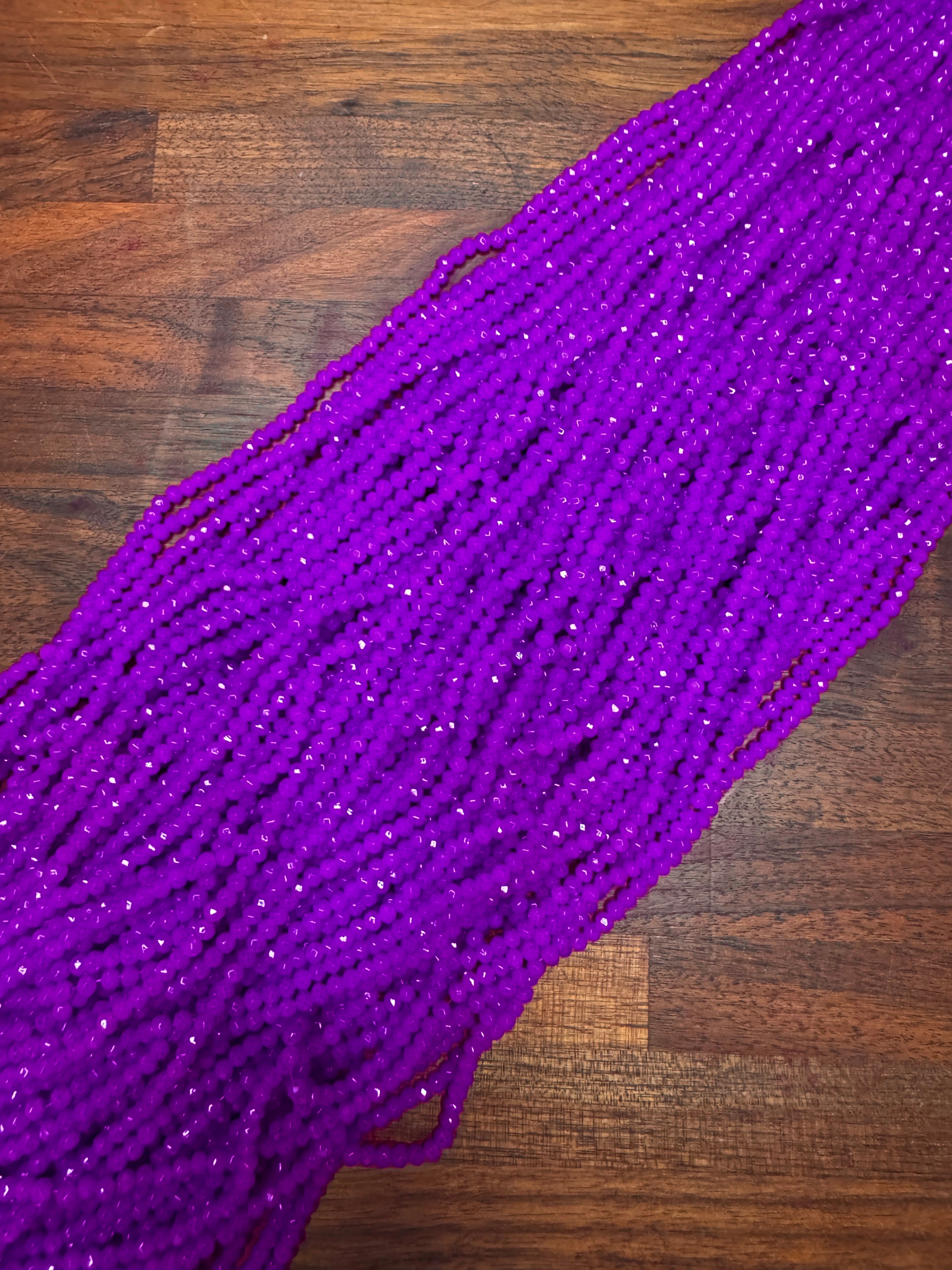 Creamy Grape Soda 3mm Rondelle Beads #292: Single strand or 10 strand pack