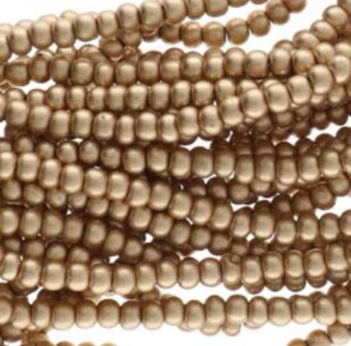 Pale Bronze Gold 11/0 Czech Preciosa Seed Beads Half Hank