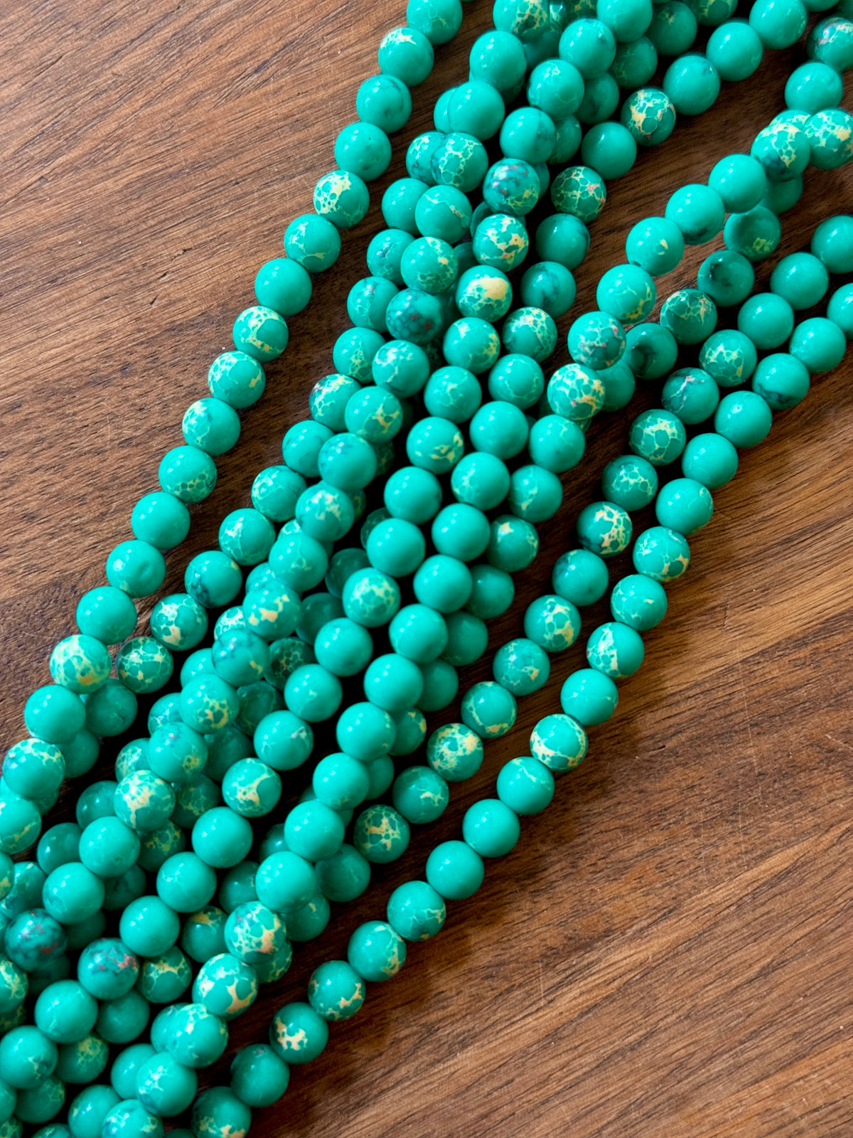 6mm Green Faux Stone Beads