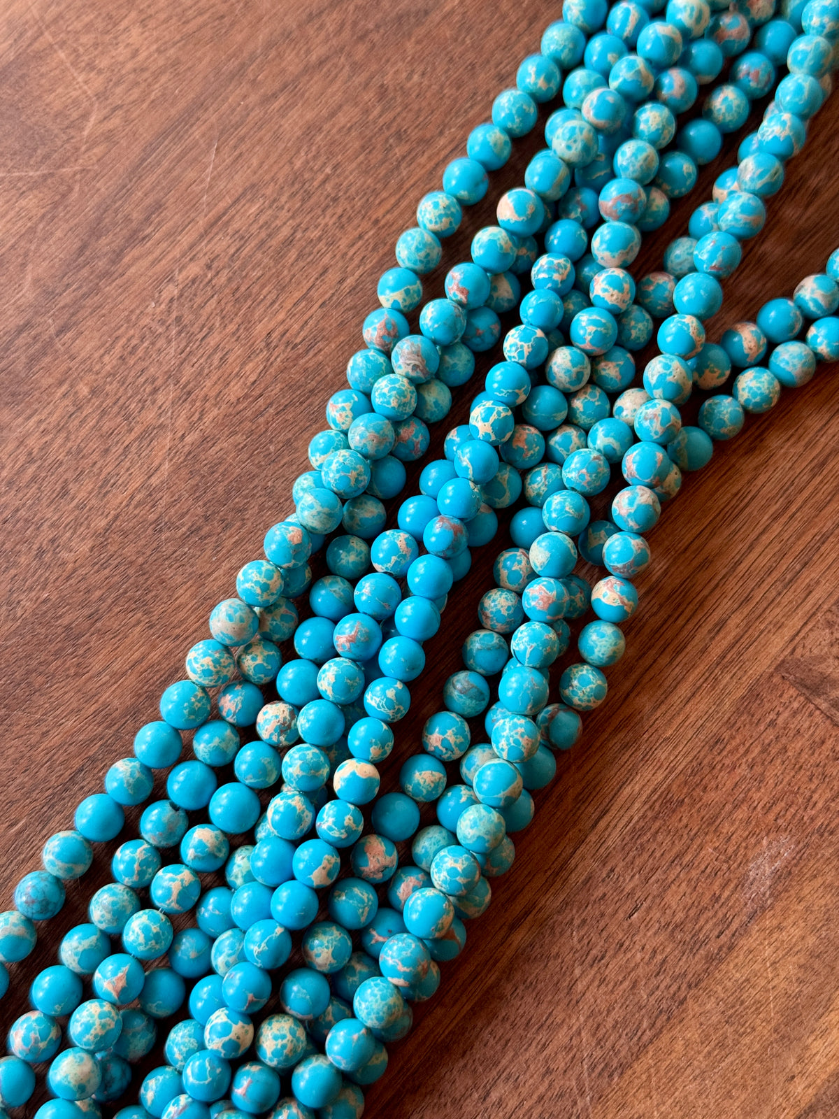 6mm Blue Turquoise Faux Stone Beads