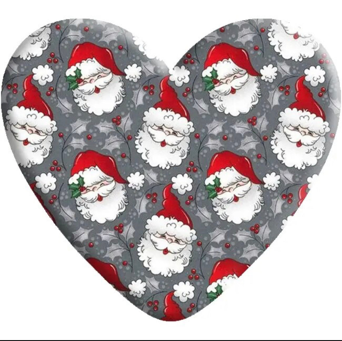 Grey Santa Christmas Winter Resin Heart