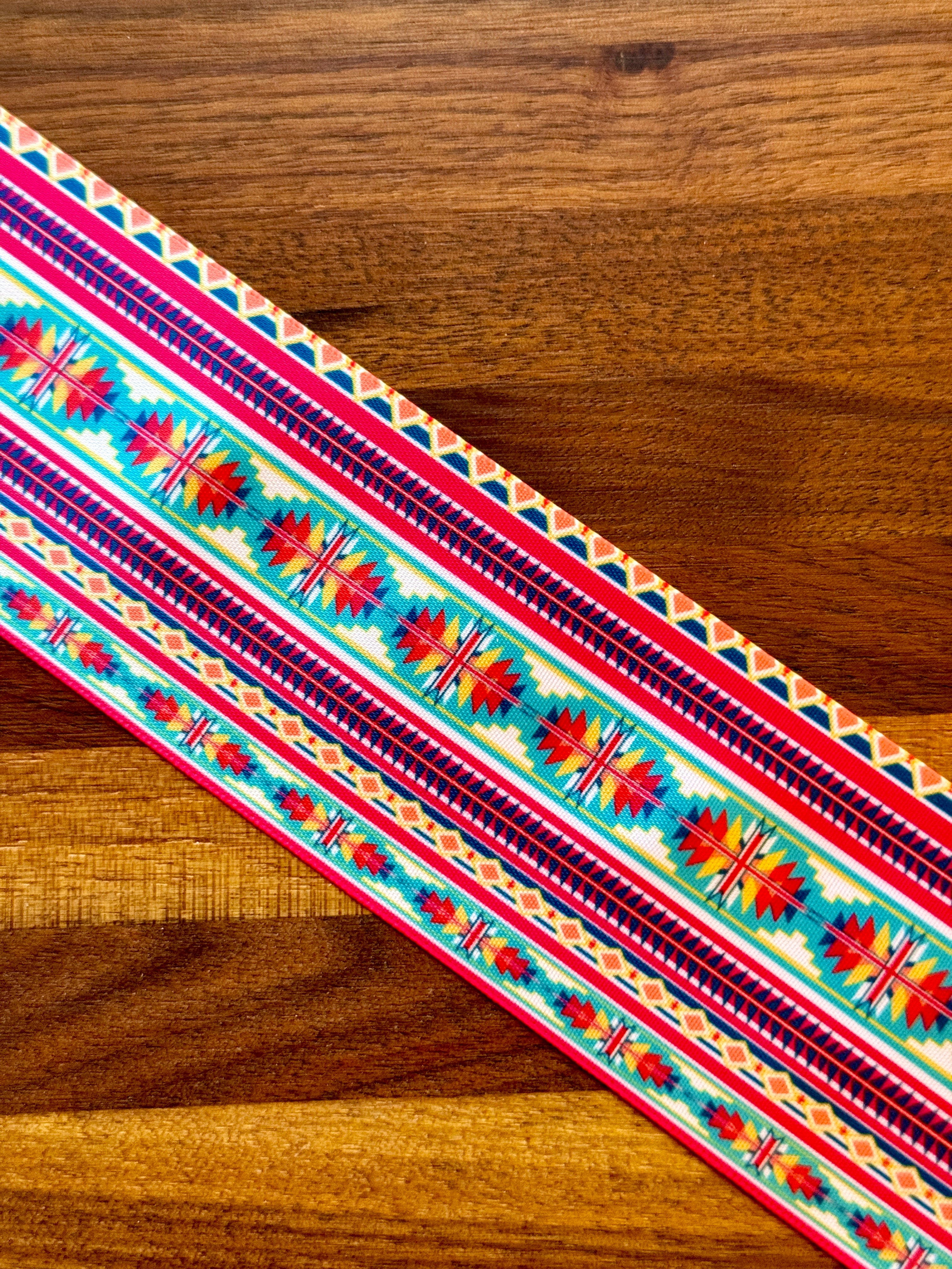 Hot Pink & Turquoise Native Print Ribbon