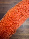 Creamy Tangerine Orange 3mm Rondelle Beads #285: Single strand or 10 strand pack