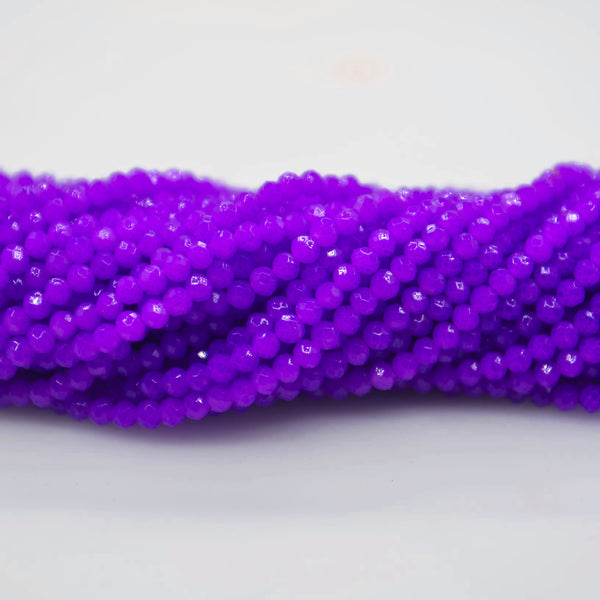 Vibrant Purple 3mm Rondelle Beads #292: Single Strand or 10 Strand Pack