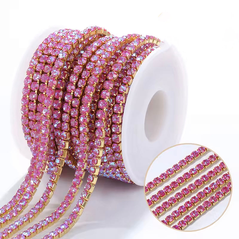 Gold Fuchsia Mocha Banding: Sold per 1 yard or per 10 yard roll