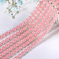Silver Candy Pink Pearl SS8 Banding: Sold per yard or 10 yard roll