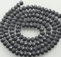 Dark Grey 3mm Rondelle Beads #123: Single Strand or 10 Strand Pack