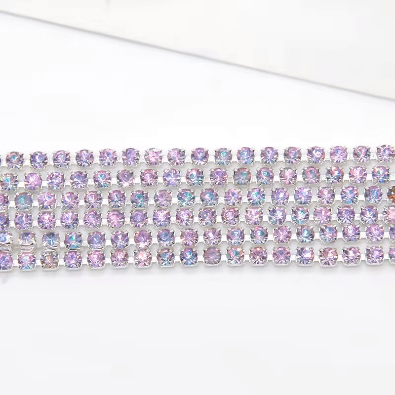 Silver Unicorn Purple AB Banding SS8: Sold per 1 yard or per 10 yard roll